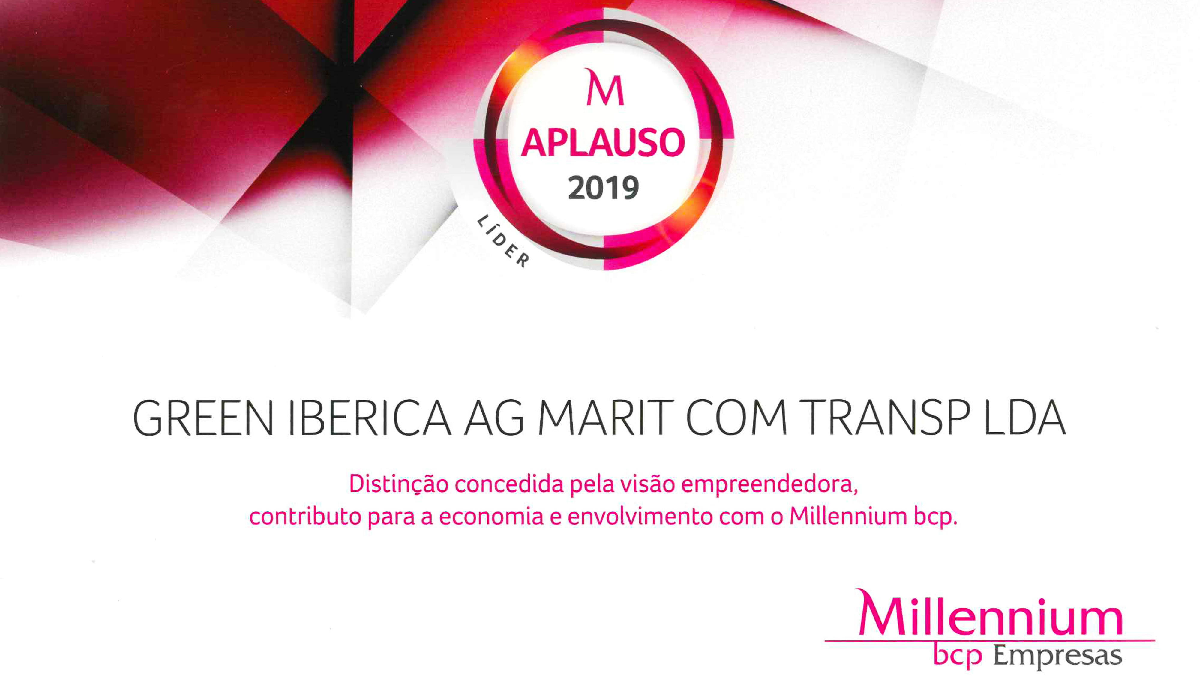 Empresa Aplauso 2019 - Green Ibérica