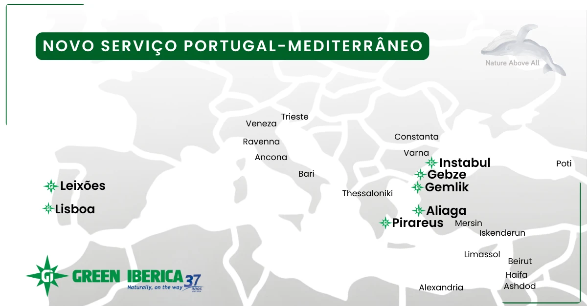 Com efeito a partir de janeiro de 2025, a Evergreen Line disponibiliza aos exportadores e importadores portugueses o novo serviço da trade EUR-MED que permite ligar Portugal com destinos/origens do Mediterrâneo.